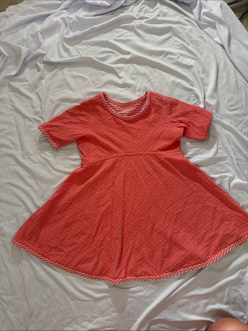 Hanna Andersson Reversible Coral Dot Twirl Dress